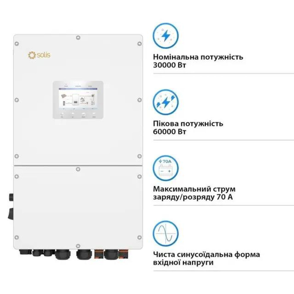 Високовольтний Гібридний інвертор SOLIS 50KW   Трифазний