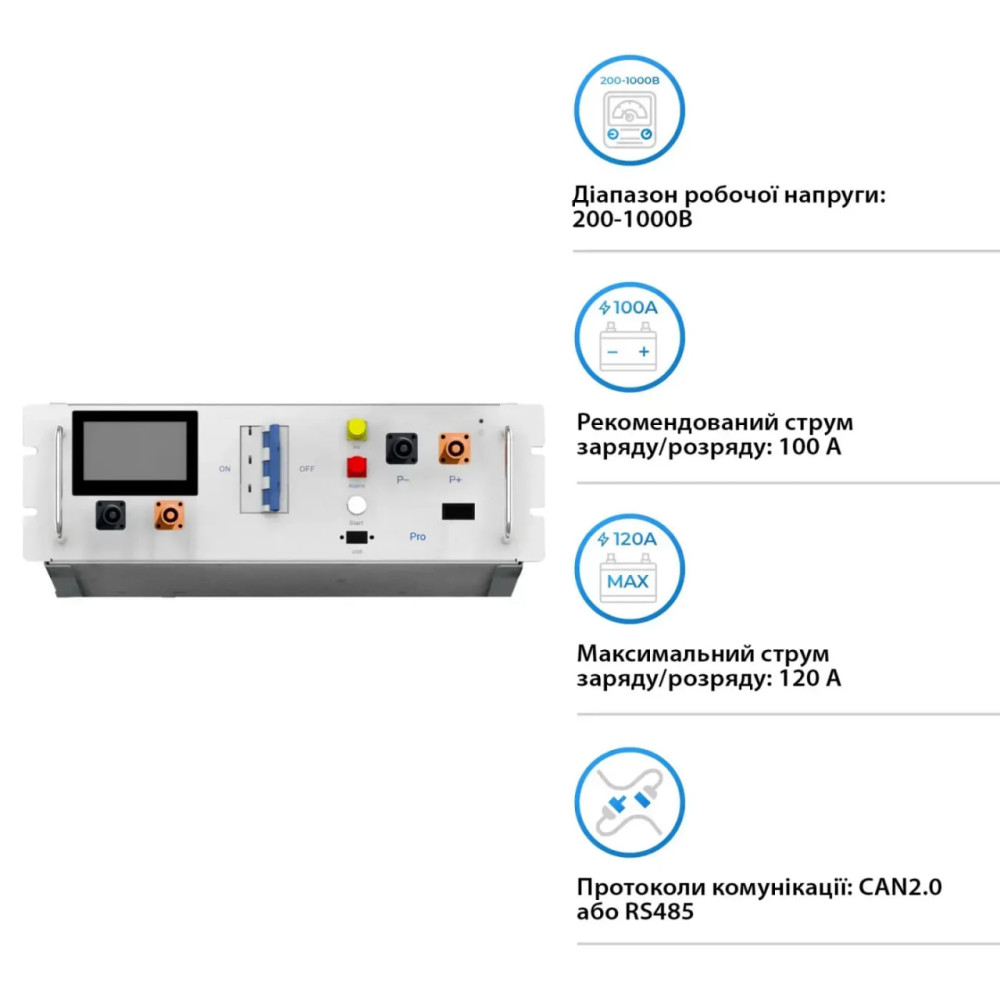 BMS для батарей DEYE BOS-G PRO 200-1000Vdc 120A