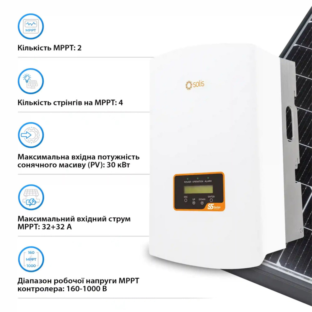 Мережевий інвертор Solis 20 кВт 3Ф