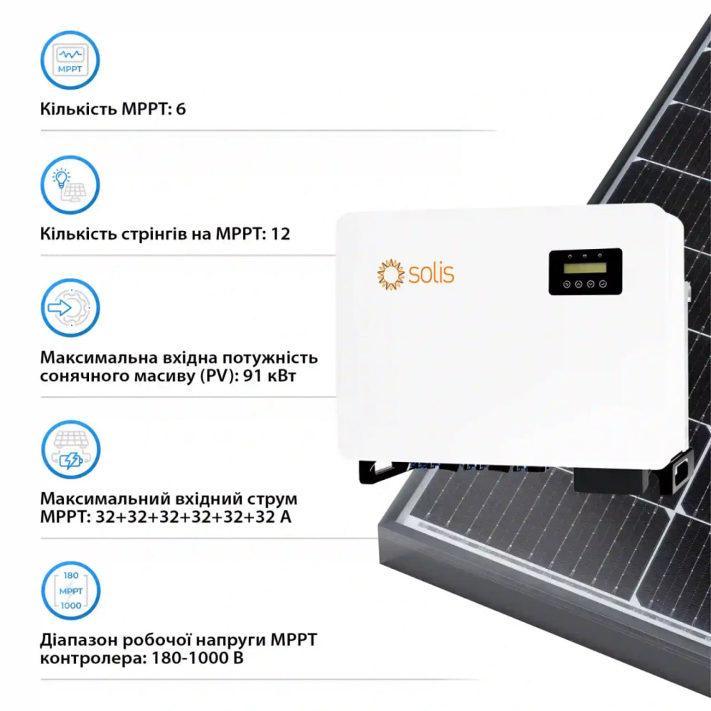 Мережевий інвертор Solis 60 кВт 3Ф