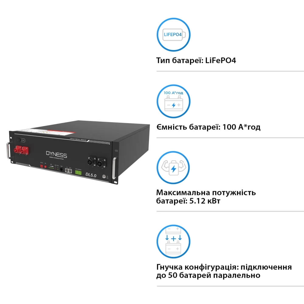 Акумуляторна батарея Dyness DL5.0C 5.12кВт 51.2В 100Ач